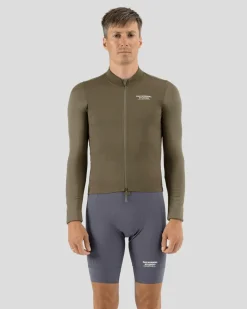 Pas Normal Studios Men's Escapism Wool Long Sleeve Jersey — Dark Stone^ Jerseys