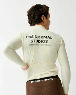 Pas Normal Studios Men's Mechanism Long Sleeve Jersey — Off White^ Jerseys
