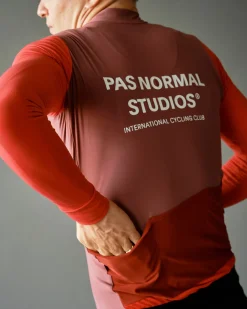 Pas Normal Studios Men's Mechanism Long Sleeve Jersey — Colour Block Red^ Jerseys