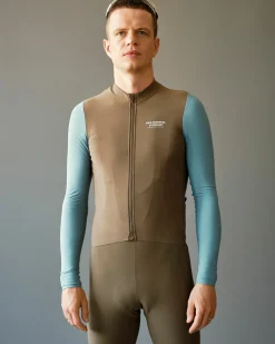 Pas Normal Studios Men's Mechanism Long Sleeve Jersey — Dusty Blue / Dark Stone^ Jerseys