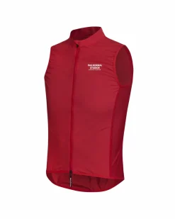 Pas Normal Studios Men's Mechanism Stow Away Gilet — Deep Red^ Jackets & Gilets
