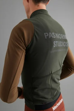 Pas Normal Studios Men's Mechanism Thermal Long Sleeve Jersey — Dark Olive / Army Brown^ Jerseys