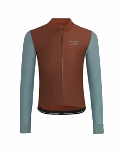 Pas Normal Studios Men's Mechanism Thermal Long Sleeve Jersey — Mahogany / Dusty Teal^ Jerseys
