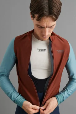 Pas Normal Studios Men's Mechanism Thermal Long Sleeve Jersey — Mahogany / Dusty Teal^ Jerseys