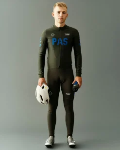 Pas Normal Studios Men's PAS Mechanism Thermal Long Sleeve Jersey — Dark Olive^ Jerseys