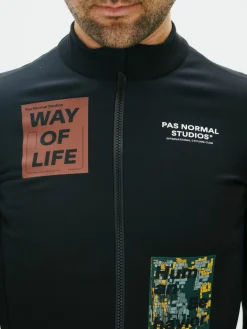 Pas Normal Studios Men's T.K.O. Mechanism Thermal Long Sleeve Jersey — Black^ Jerseys