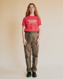 Pas Normal Studios Off-Race Cotton Twill Pants — Ash Brown^Women Casual|Casual