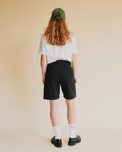 Pas Normal Studios Off-Race Cotton Twill Shorts — Black^Women Casual|Casual
