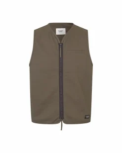 Pas Normal Studios Off-Race Cotton Twill Vest — Ash Brown^Women Casual|Casual