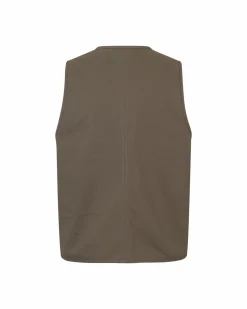 Pas Normal Studios Off-Race Cotton Twill Vest — Ash Brown^Women Casual|Casual