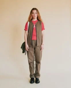 Pas Normal Studios Off-Race Cotton Twill Vest — Ash Brown^Women Casual|Casual
