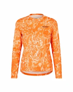 Pas Normal Studios Women's Balance Long Sleeve T-shirt — Orange AOP^Women Gym & Training