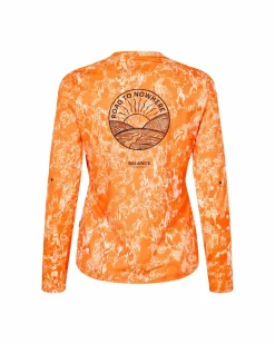 Pas Normal Studios Women's Balance Long Sleeve T-shirt — Orange AOP^Women Gym & Training