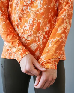 Pas Normal Studios Women's Balance Long Sleeve T-shirt — Orange AOP^Women Gym & Training