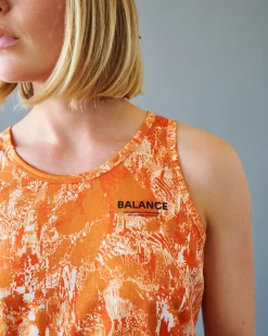 Pas Normal Studios Women's Balance Sleeveless Top — Orange AOP^Women Gym & Training