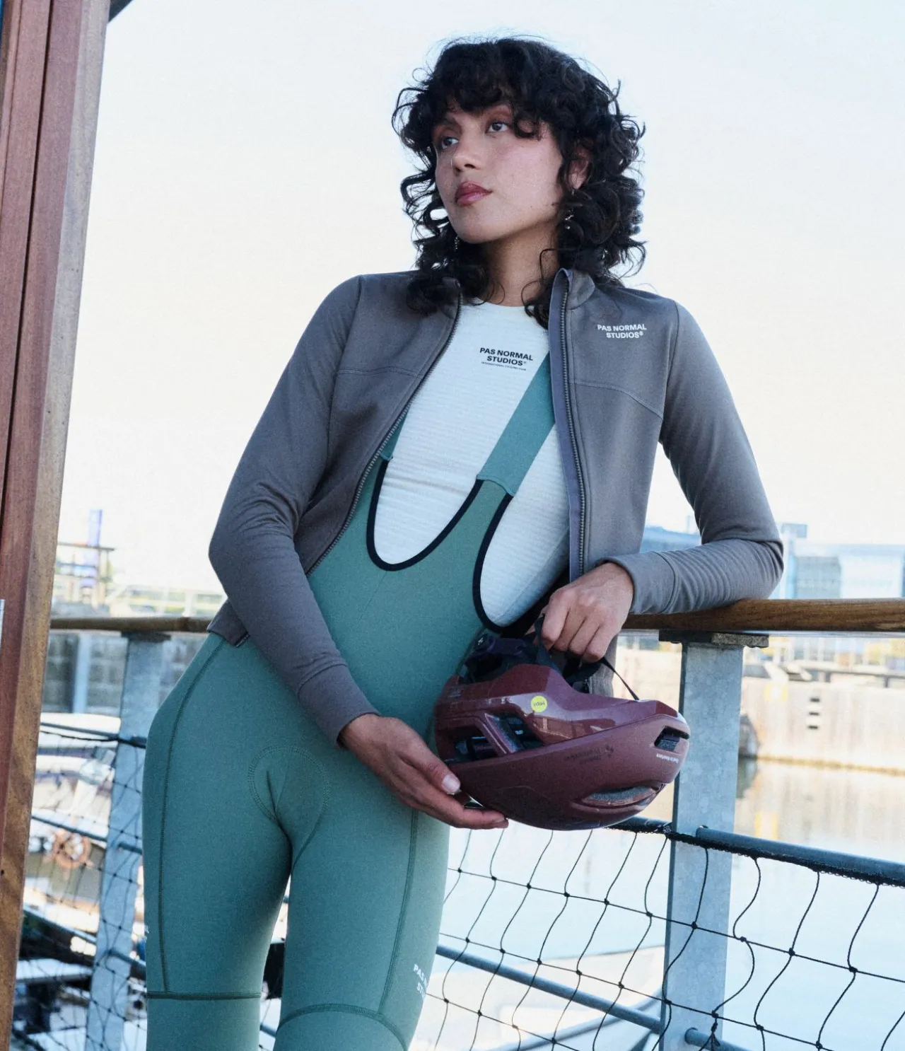 Pas Normal Studios Women's Essential Thermal Long Bib — Dark Celeste^Women Bibs