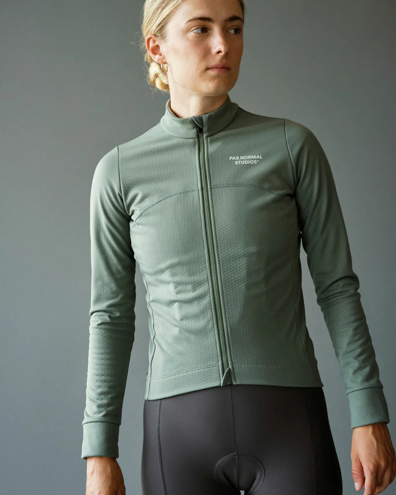 Pas Normal Studios Women's Essential Thermal Long Sleeve Jersey — Dark Celeste^Women Jerseys