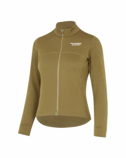 Pas Normal Studios Women's Essential Thermal Long Sleeve Jersey — Green Terrain^Women Jerseys