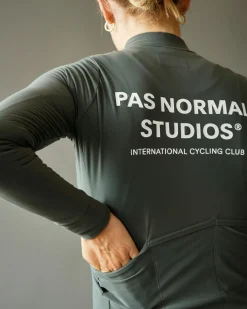 Pas Normal Studios Women's Mechanism Long Sleeve Jersey — Dark Moss^Women Jerseys