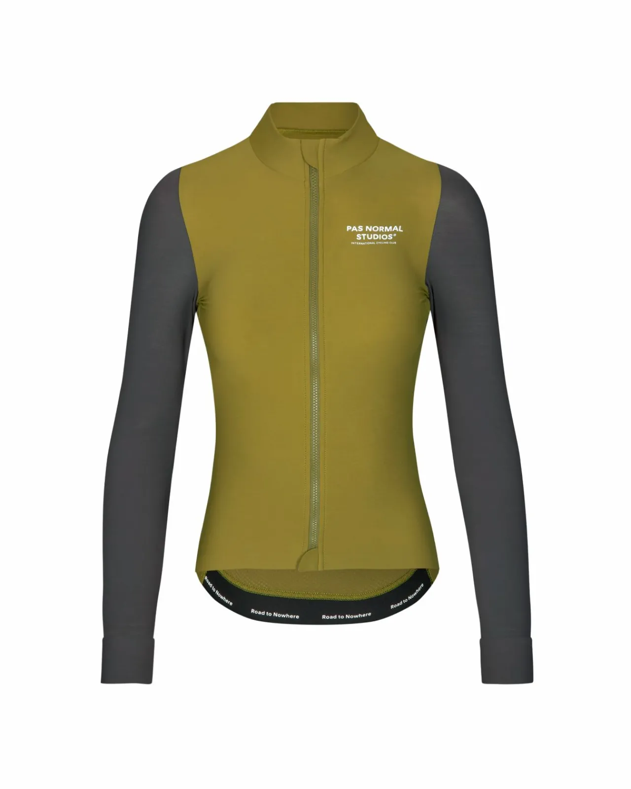 Pas Normal Studios Women's Mechanism Long Sleeve Jersey — Deep Grey / Green^Women Jerseys