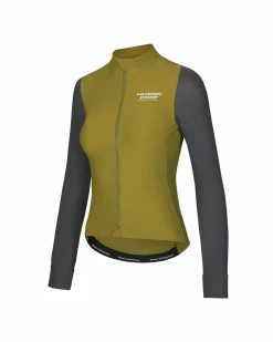 Pas Normal Studios Women's Mechanism Long Sleeve Jersey — Deep Grey / Green^Women Jerseys