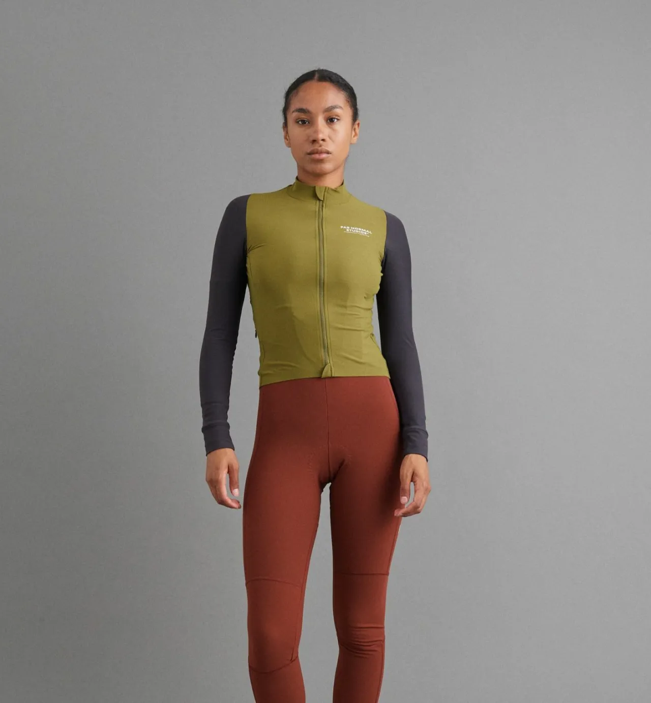 Pas Normal Studios Women's Mechanism Long Sleeve Jersey — Deep Grey / Green^Women Jerseys