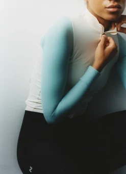 Pas Normal Studios Women's Mechanism Long Sleeve Jersey — Off-White / Light Teal^Women Jerseys