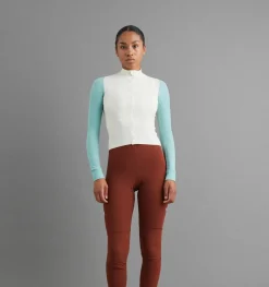 Pas Normal Studios Women's Mechanism Long Sleeve Jersey — Off-White / Light Teal^Women Jerseys