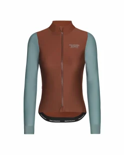 Pas Normal Studios Women's Mechanism Thermal Long Sleeve Jersey — Mahogany / Dusty Teal^Women Jerseys