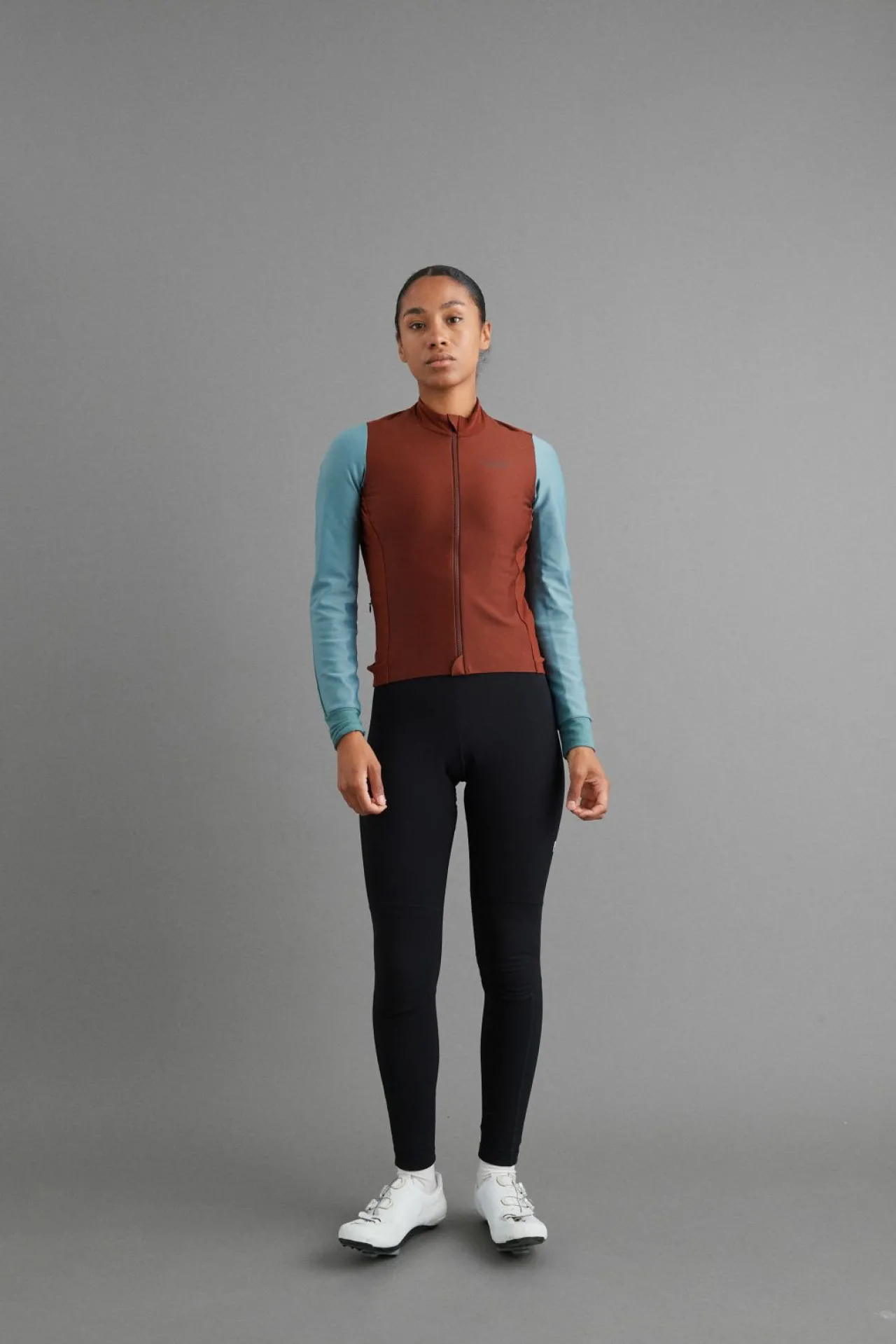 Pas Normal Studios Women's Mechanism Thermal Long Sleeve Jersey — Mahogany / Dusty Teal^Women Jerseys