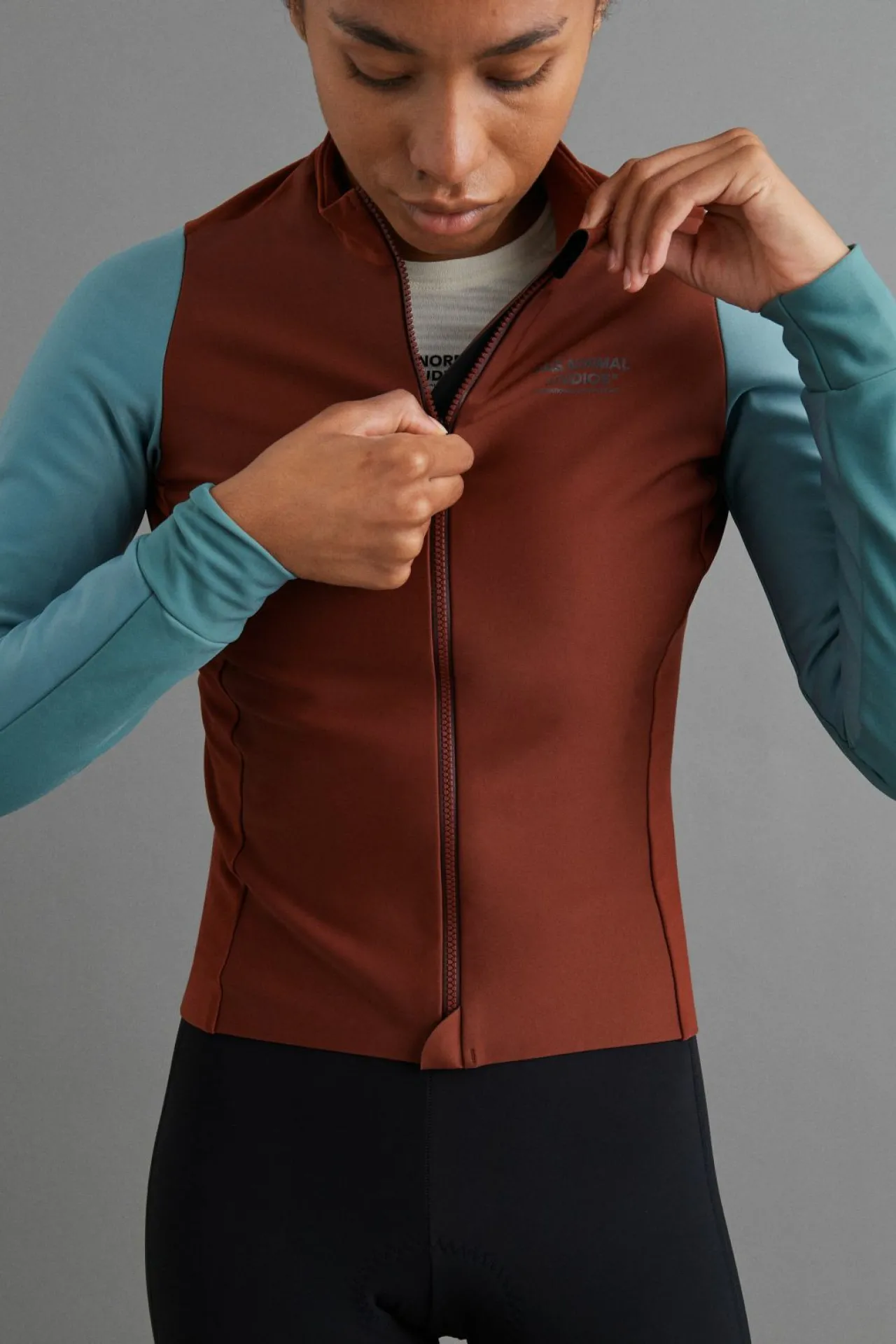 Pas Normal Studios Women's Mechanism Thermal Long Sleeve Jersey — Mahogany / Dusty Teal^Women Jerseys