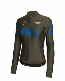 Pas Normal Studios Women's PAS Mechanism Thermal Long Sleeve Jersey — Dark Olive^Women Jerseys