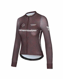 Pas Normal Studios Women's T.K.O. Long Sleeve Jersey — Mahogany Transmission^Women Jerseys